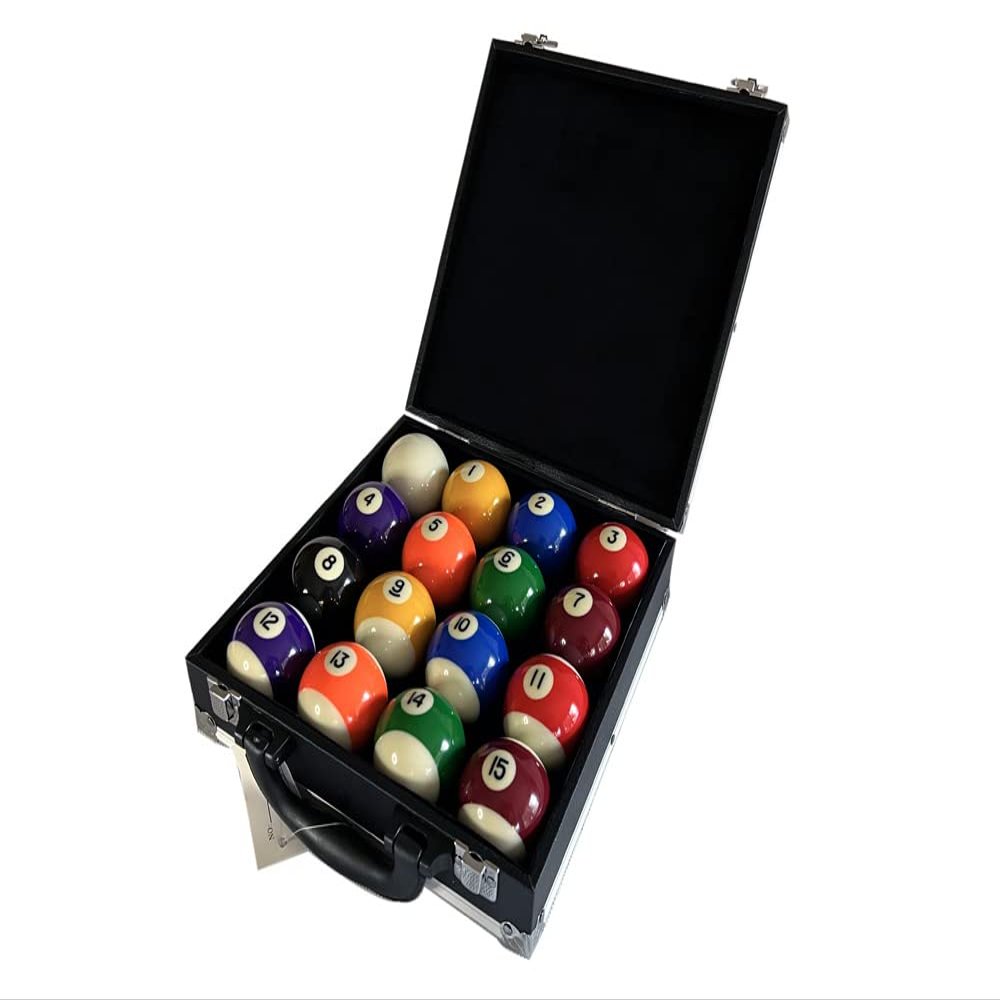 Aluminum Pool Ball case and a Set of Pool Ball