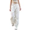 Womens Baggy Cargo Pants Casual Low Waist Adjustable Drawstring Joggers Sweatpants Trousers Punk Streetwear view 2