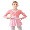 Daydance V-Neck Girl's Dance Tops Cropped Ballet Warm Up Sweater for Leotards, Long Sleeve view 1
