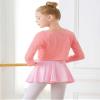 Daydance V-Neck Girl's Dance Tops Cropped Ballet Warm Up Sweater for Leotards, Long Sleeve view 2