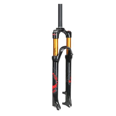Jejy MTB Magnesium Alloy Straight Steerer Wire Control 26/27.5/29 Inch Front Fork, Air Suspension Forks Mountain Bike Shock Absorber (Color : Red Label, Size : 29)