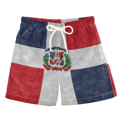 Aflyko Patriot Board Shorts Dominican Republic Flag Boys Girls Swim Kid Trunk Beach Swimwear Bathing Suit
