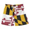 Aflyko Patriot Boys' Board Shorts Maryland Flag Swim Trunk Girls Bathing Suit Little Kid Swimwear view 1