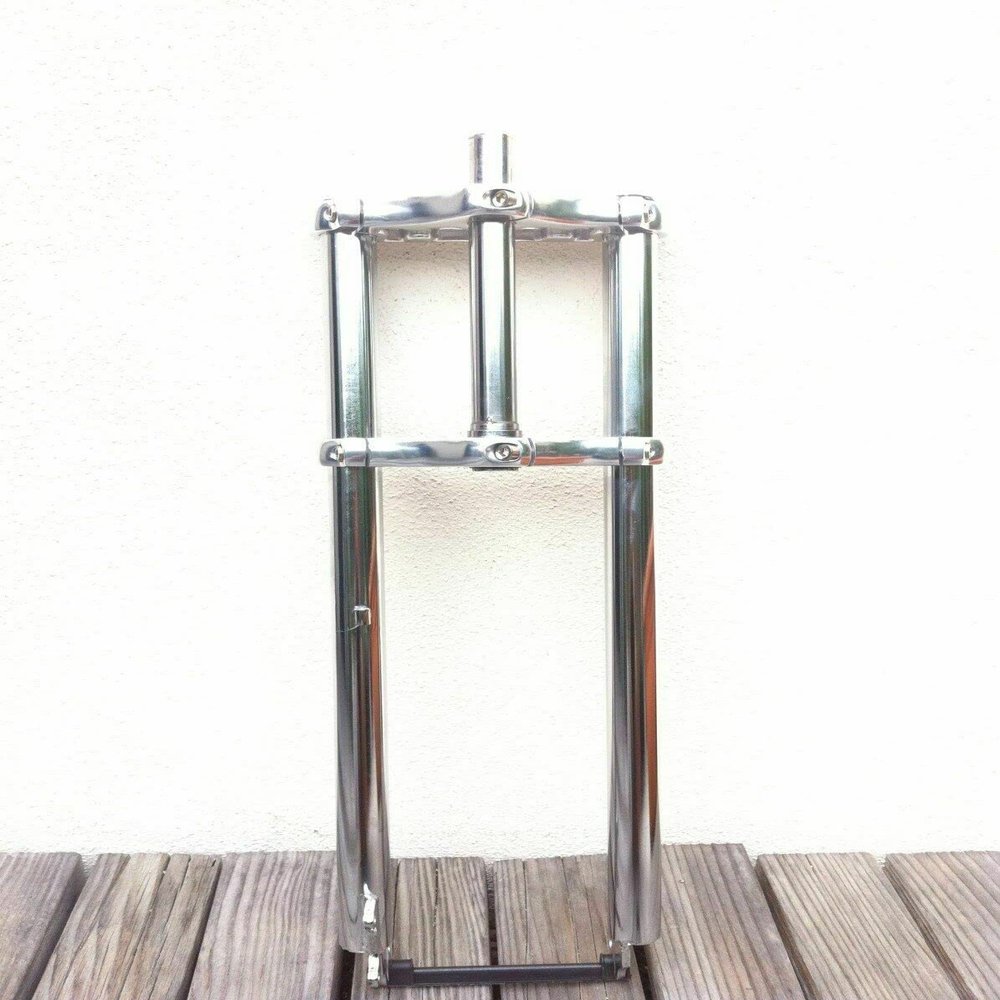 Chrome Bicycle Fat Triple Tree Fork 1-1/8" Threadless DISC Brake Tab