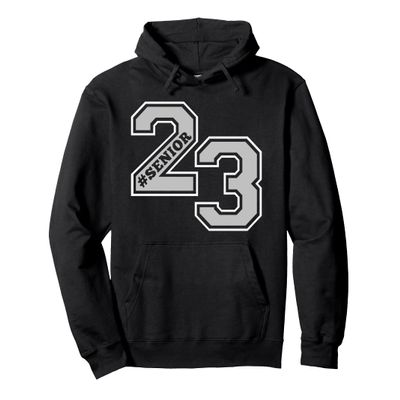 #SENIOR 23 - SENIOR 2023 RETRO WHITE & GRAY GRAD SWAG GIFT Pullover Hoodie