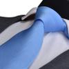 Branduce Mens Solid Light Blue Tie for Wedding Business Silk Plain Sky Blue Necktie Pocket Square and Tie Bar Set (TA01-09) view 3