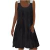 Womens Summer Dresses Sexy Casual Lace Straps Sleeveless Crew Neck Tank Dress Solid Slim Fitted Beach Mini Dress Black view 1