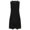 Womens Summer Dresses Sexy Casual Lace Straps Sleeveless Crew Neck Tank Dress Solid Slim Fitted Beach Mini Dress Black view 3