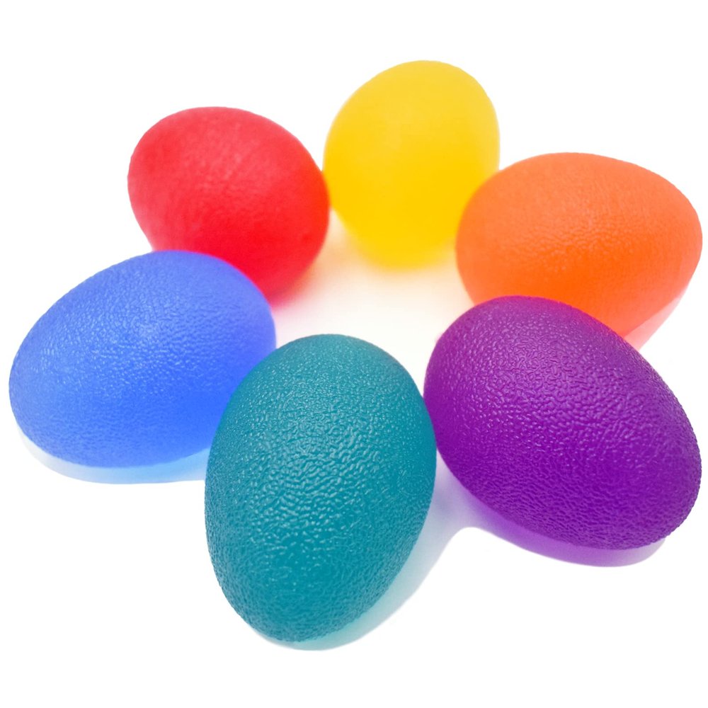 FitColt Hand Grip Strength Trainer, 6 Pack Stress Balls for Adults Therapy, Multiple Resistance Physical Therapy Equipment Stress Balls, Squeeze Balls for Exercise Rehabilitation Anxiety Relief