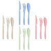 Zoyiancy 4 Sets Wheat Straw Cutlery Set, Reusable Flatware Set for Travel view 1