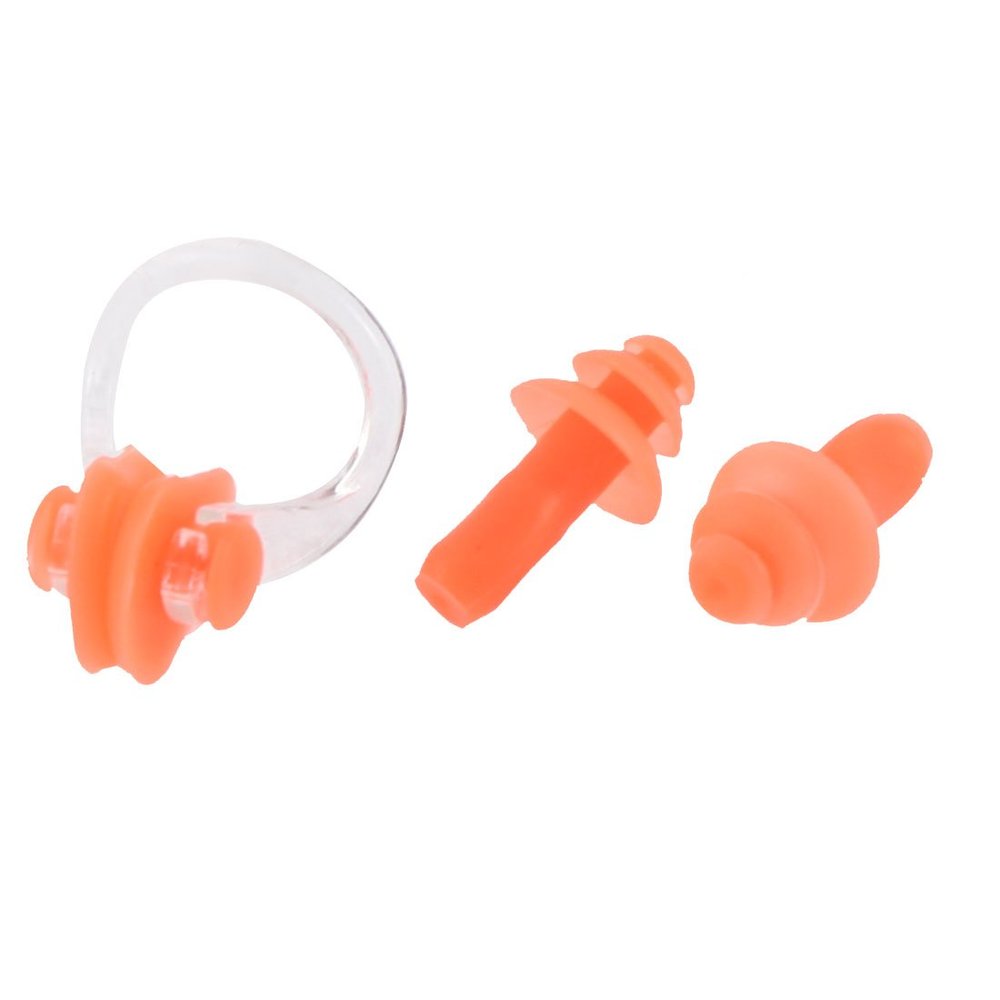 Ruilogod Soft Silicone Swimming Guard Tool End Clip Earplugs Set Orange (id: 613 339 8d2 cb3 9e0