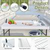 Avocahom Folding Fish Cleaning Table Portable Camping Sink Table with Faucet Drainage Hose & Sprayer Outdoor Fish Fillet Cleaning Station with Grid Rack & Knife Groove for Picnic Fishing, Grey view 3