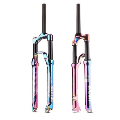 Jejy 29inch MTB Magnesium Alloy Ultralight Front Forks, Mountain Bicycle 27.5inch Air Suspension Fork, Manual Lockout Straight Tube Disc Brake (Color : Manual Lockout, Size : 27.5)