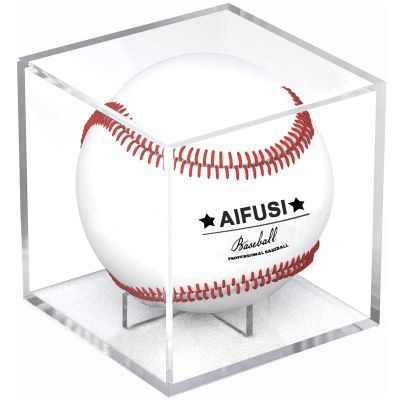 Baseball Display Case, UV Protected Acrylic Cube Baseball Holder Square Clear Box Memorabilia Display Storage Sports Official Baseball Autograph Display Case - Fits Official Size Ball(4 Pack