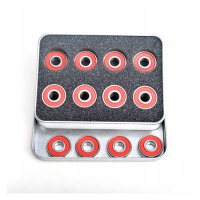 SUOFEILAIMU 16Pcs Pro 608RS Roller Skate Scooter Snowboard Inline Bearings ABEC-9 Skateboard Carbon Steel Mute Speed Bearing (Color : RED 16pcs)