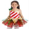 Moggemol Kids Girls Sequins Striped Tutu Dance Dress Figure Skating Dress Christmas Party Candy Cane Costume Colourful 10 view 3