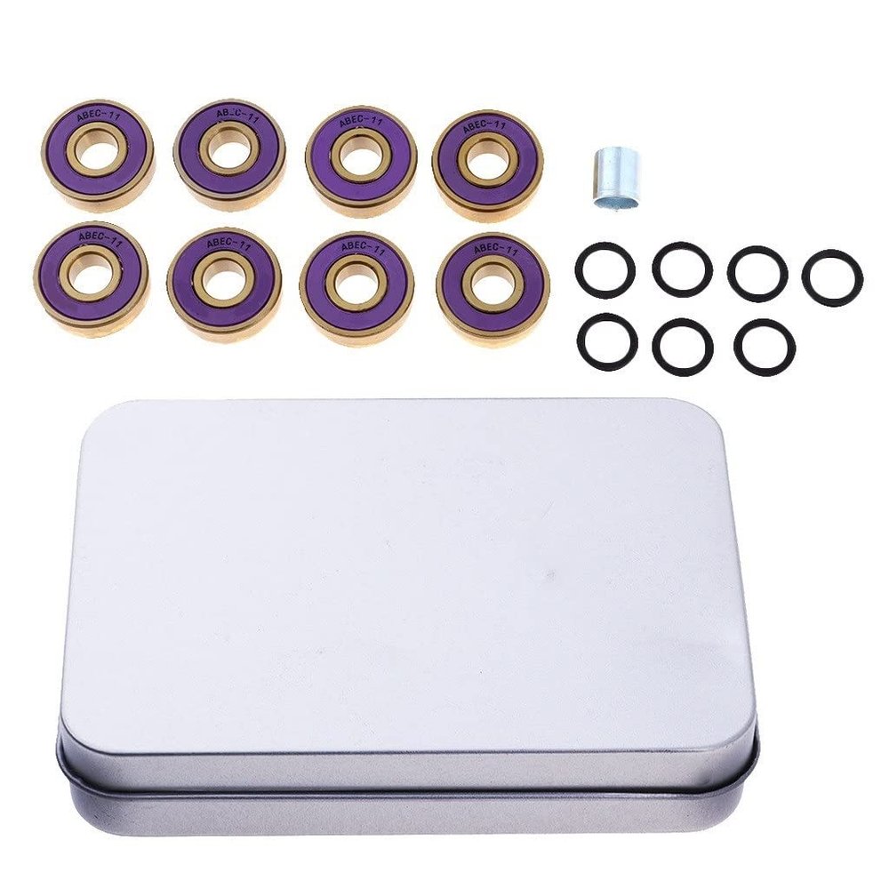 SUOFEILAIMU 8Pcs Titanium ABEC-11 Premium Bearings for Skateboards and Inline Skates 22x7mm
