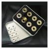 SUOFEILAIMU 16 Pieces Golden Bearing, 7 Beads 608 608z Bearings for FSK Slalom Inline Speed Skates Skating Shoes (Color : 16 Bearings 8 Spacer) view 1