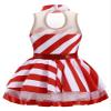 Moggemol Kids Girls Sequins Striped Tutu Dance Dress Figure Skating Dress Christmas Party Candy Cane Costume Crimson 12 view 3