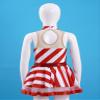 Moggemol Kids Girls Sequins Striped Tutu Dance Dress Figure Skating Dress Christmas Party Candy Cane Costume Crimson 12 view 4