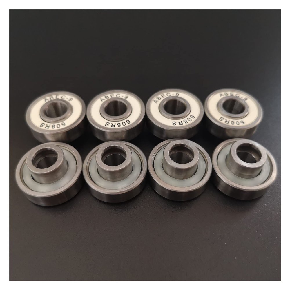 SUOFEILAIMU 16pcs 608RS Longboard Skateboards Inline Skates Roller Skate Bearing P5 Integral Shaft Bearings ABEC-9 8x22x12.6mm (Size : White Cover)