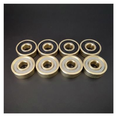 SUOFEILAIMU 8PCS 608RS Titanium-Plated Skateboard Inline Roller Skates Driftboard Longboard Bearing ABEC-9 Integral Shaft Bearings 8x22x7mm (Size : Golden High-Speed 608)