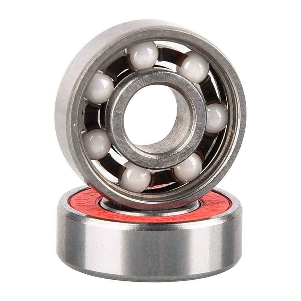 SUOFEILAIMU 8pcs 608RS Ceramic Ball Bearing Roller Skate Snowboard Skateboard Bearings Professhional High Speed Mute Bearings (Color : 8pcs White Ceramic 2)
