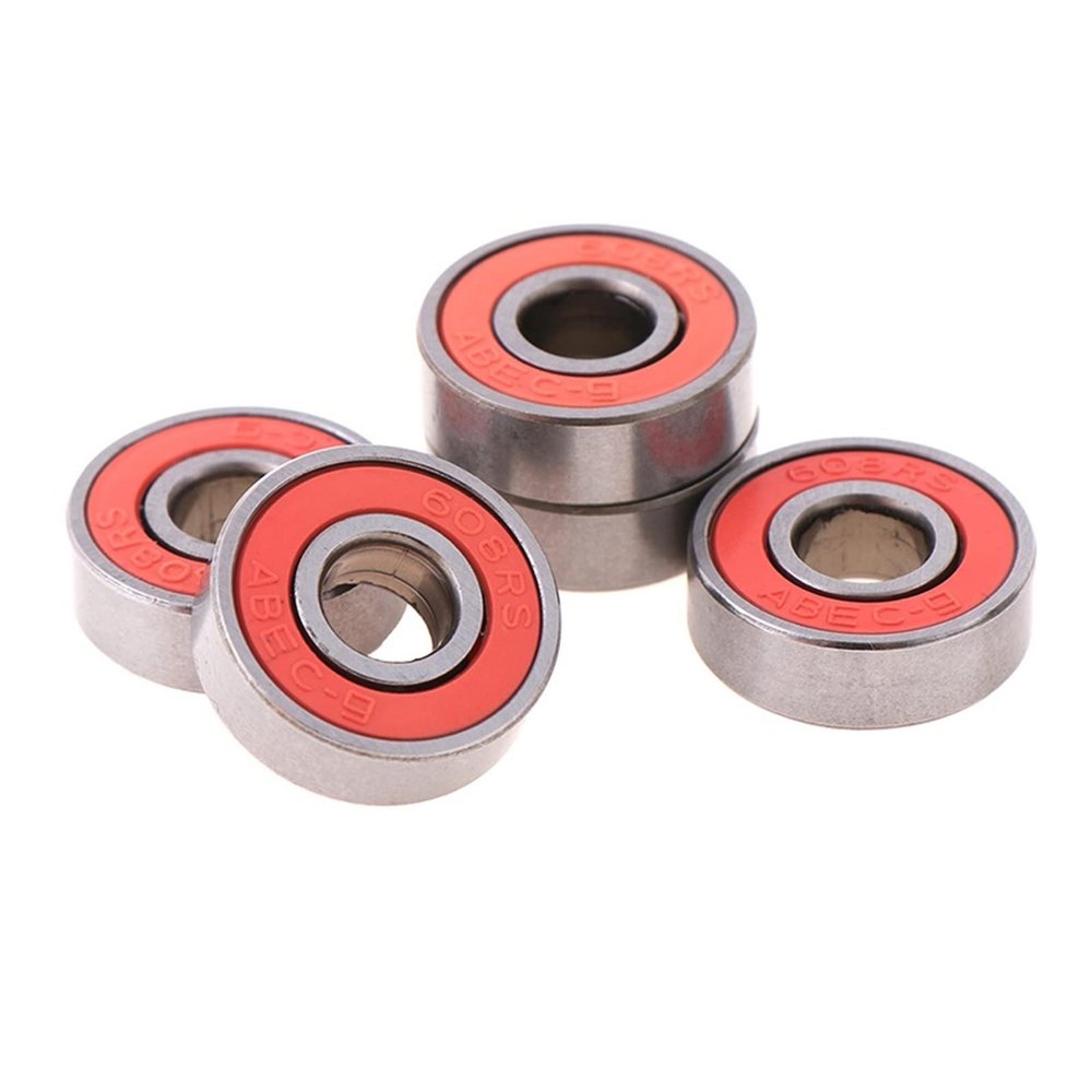 SUOFEILAIMU 5pcs 608 2RS Inline Roller Skate Wheel Bearing 8x22x7mm Skateboard Wheel Bearing Red Sealed Shaft ABEC-9 (Diameter : Orange)