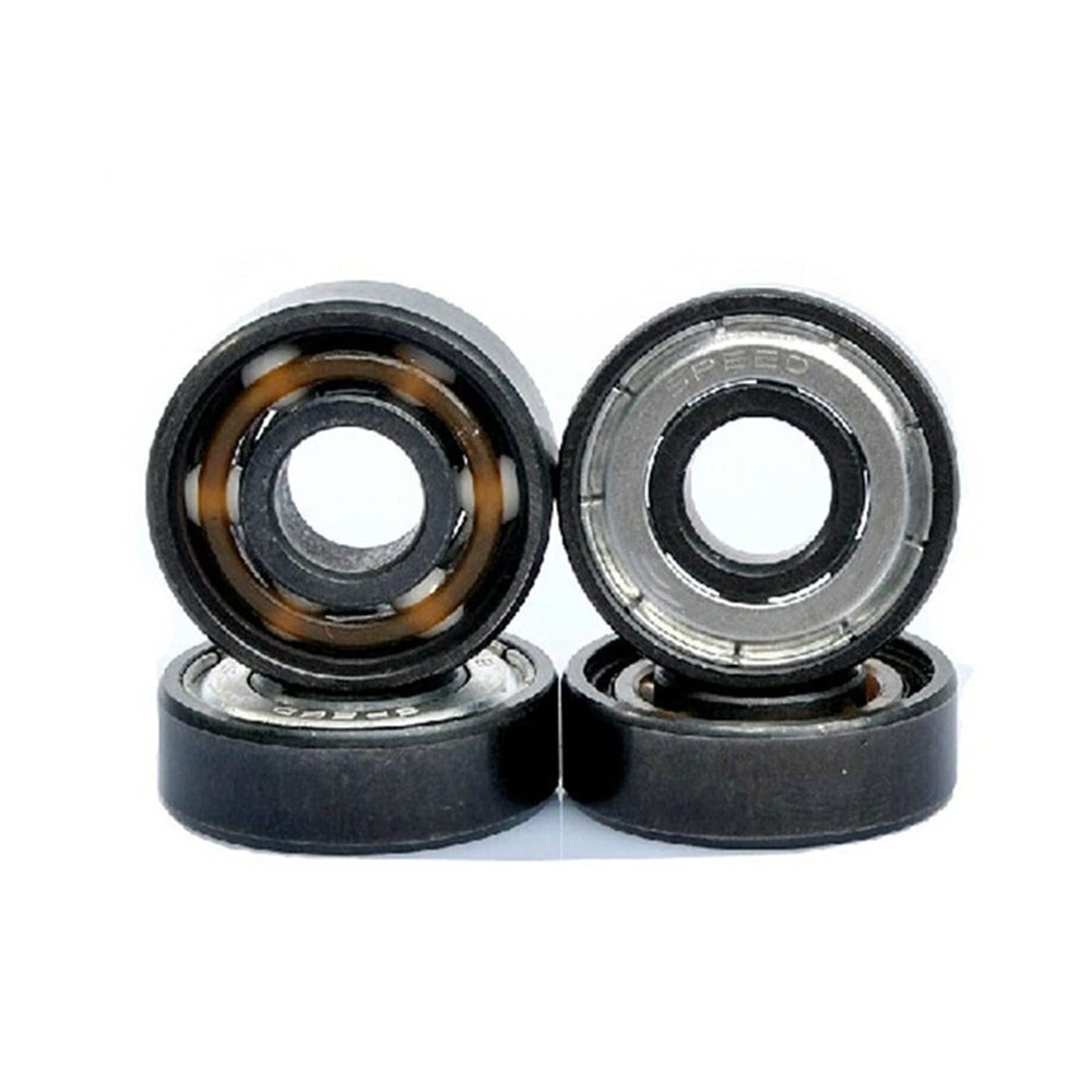 SUOFEILAIMU 6 Beads White Ceramic 8 Pieces 608 Bearing for Slalom Inline Speed Skates for Patin