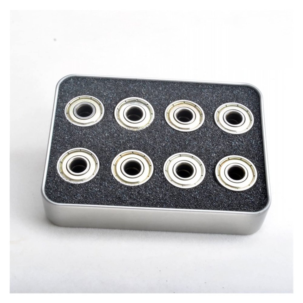 SUOFEILAIMU 16Pcs Pro 608RS Roller Skate Scooter Snowboard Inline Bearings ABEC-9 Skateboard Carbon Steel Mute Speed Bearing (Color : Black 16pcs)
