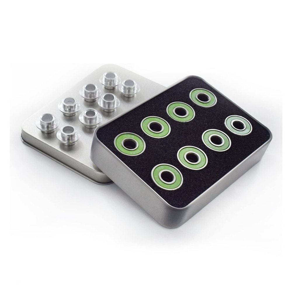 SUOFEILAIMU 16Pcs 608z Inline Skates Roller Skating Scooter Bearings 608 High Strength Chrome Steel Bearing (Color : 16 Bearings 8 Spacer)