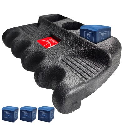 BALIKEN Cue Pool Stick Holder for Table, Cue Rest Weighted Billiards 2/3/4 Pool Cues Holder, Nicks Sticks, Cue Stick Case, Cue Rack with Chalk Holder, Mini Stick Holder, Non-Slip, 4 Cue