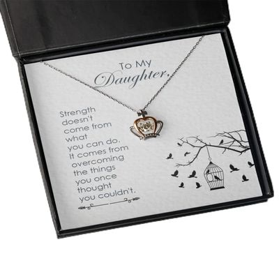 zapbest Crown Pendant Necklace My Daughter Necklace, Birthday Necklace for Daughter, from Father, Mother, Graduation Necklace from Mom, Dad, Crown Pendant N