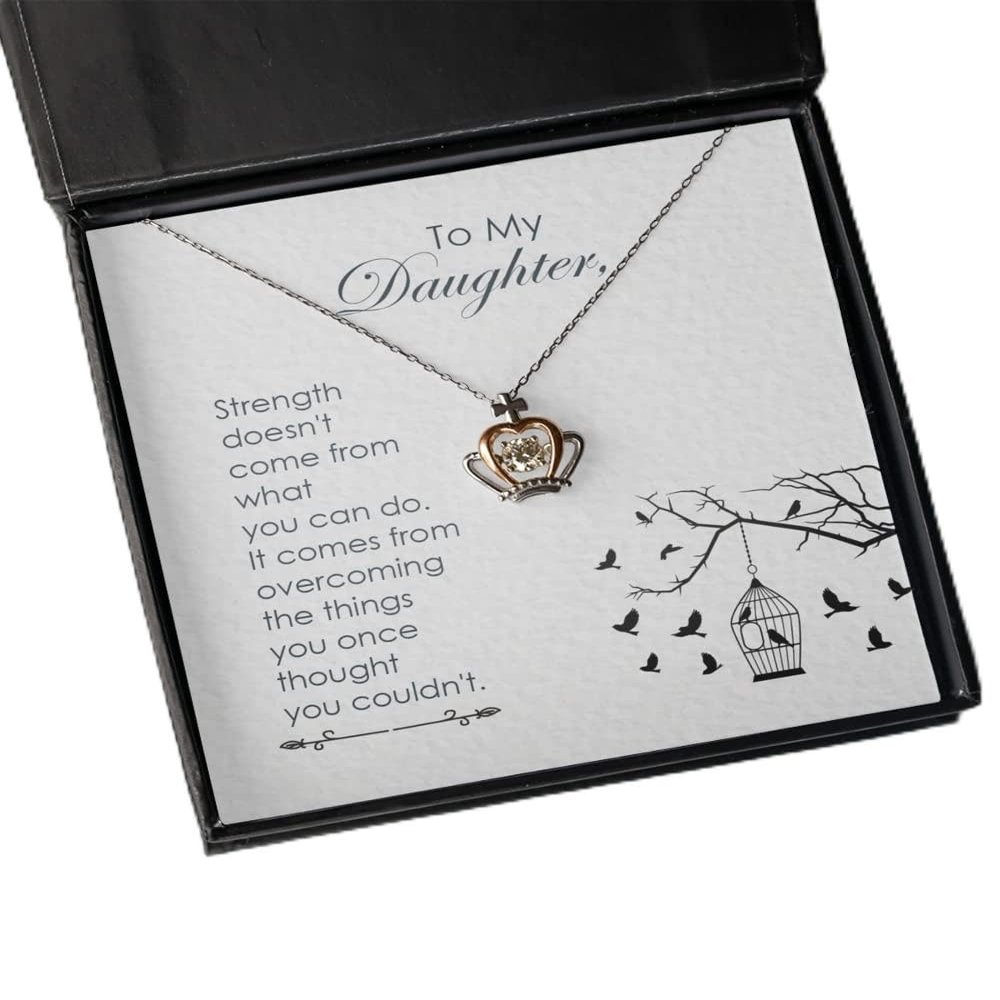zapbest Crown Pendant Necklace My Daughter Necklace, Birthday Necklace for Daughter, from Father, Mother, Graduation Necklace from Mom, Dad, Crown Pendant N