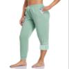 Inno 28" 31" 34" 36" Women's Baby Polar Fleece Lined Jogger Pants Warm Sweatpants Thermal Athletic Lounge, Grayed Jade, XS, Regular-31 Inseam view 1