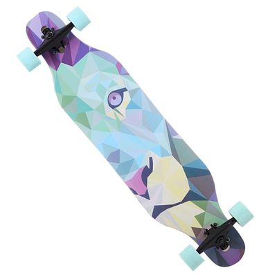 Longborads Skateboards Drop Through Complete Skateboard, 41 Inches Long Boards Skateboard for Girls/Boys, 9 Layer Maple Deck Skate Board Cruiser for Kids Adults Beginners (Color : A)