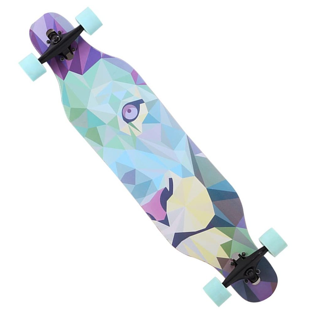 Longborads Skateboards Drop Through Complete Skateboard, 41 Inches Long Boards Skateboard for Girls/Boys, 9 Layer Maple Deck Skate Board Cruiser for Kids Adults Beginners (Color : A)