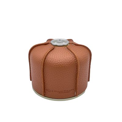 BLUE CRAFT Gas Canister Cover Propane Cylinder Cover PU Leather Protective Cover for Gas Tank Fuel Tank Camping Protector Storage Bag Gas Cylinder Tank Accessories (Brown, 250g/230g)