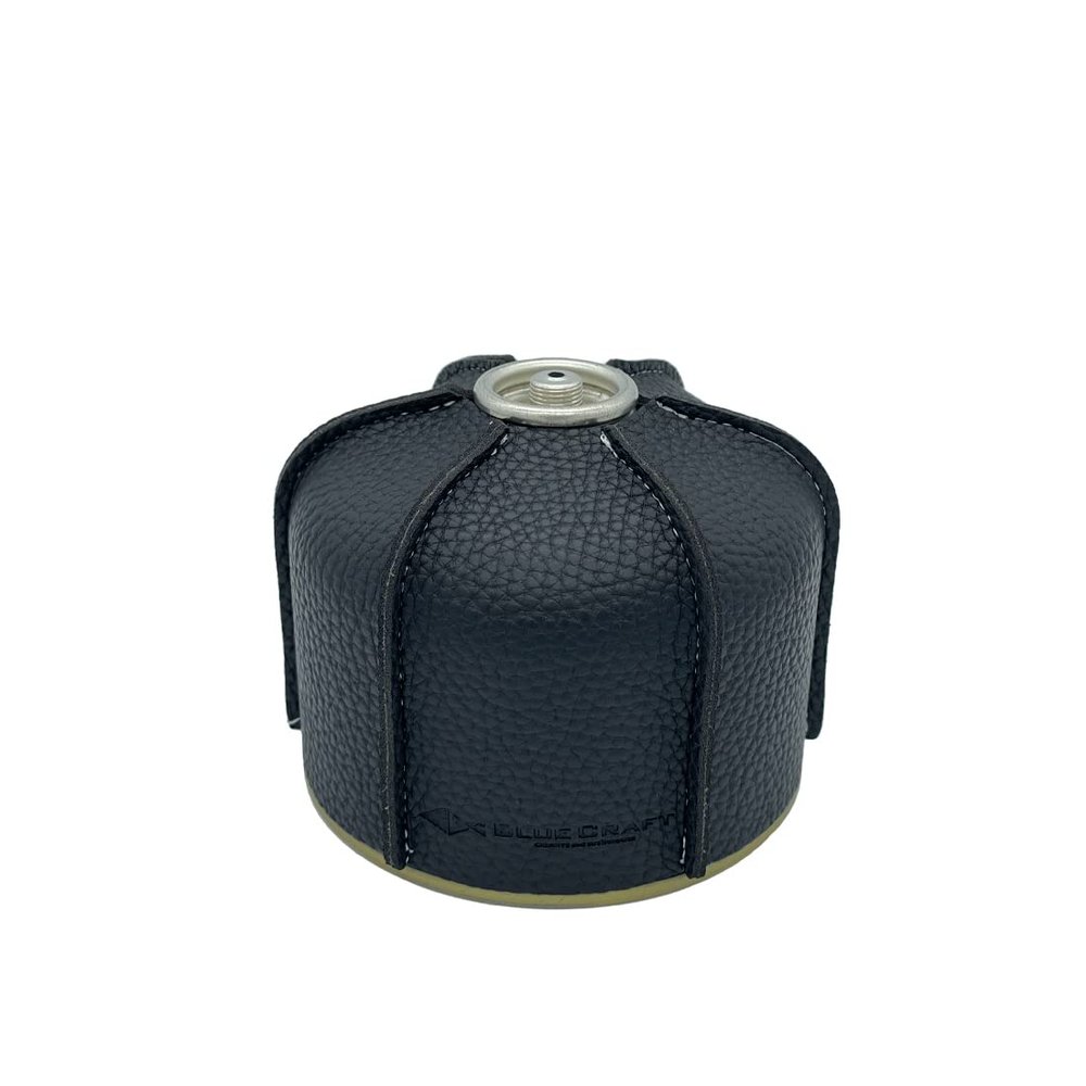 BLUE CRAFT Gas Canister Cover Propane Cylinder Cover PU Leather Protective Cover for Gas Tank Fuel Tank Camping Protector Storage Bag Gas Cylinder Tank Accessories (Black, 250g/230g)