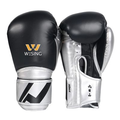 Wesing Boxing Gloves for Men Women 10oz 12oz Kickboxing Gloves MMA Muay Thai Gloves Sparring Punching Training Gloves (12oz, Black)