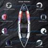 11' Inflatable Kayak with Drop Stitch Floor 1 Person 2 Person Adult Blow up Kayaks Foldable Boat Canoe, Modern Grey view 2