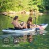 11' Inflatable Kayak with Drop Stitch Floor 1 Person 2 Person Adult Blow up Kayaks Foldable Boat Canoe, Modern Grey view 4