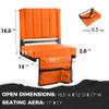 SPORT BEATS Stadium Seats with Back Support Bleacher Chairs with Back and Cushion Thick Padded Bleacher Seats Includes Shoulder Strap Orange 1pc Regular - 17" W x 12" D x 16.5" H view 2