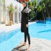 OBEEII Muslim Swimsuits for Women Full Coverage Swimwear Islamic Hijab Long Sleeve Bathing Suit Burkini Swimsuits Beachwear Black03 XL view 3