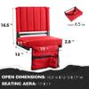 SPORT BEATS Stadium Seats with Back Support Bleacher Chairs with Back and Cushion Thick Padded Bleacher Seats Includes Shoulder Strap Red 1pc Regular - 17" W x 12" D x 16.5" H view 2