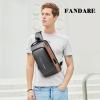 FANDARE Anti-theft Sling Bag Business Men Bag Chest Crossbody bags with USB Charging Port Waterproof Small Backpack for Outdoor Work Hiking Running Sport Travel Bag Gray Brown view 2