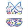 easyforever Kids Girls Two Piece Tropical Palm Printed Tankini Swimsuit Crop Top with Bottom Bikini Outfit Swimwear Tulip Blue 3-4 Years view 2