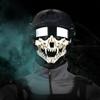 Guayma Airsoft Half Face Skull Masks Tactical Face Protection Mesh Mask for Halloween Cosplay Paintball CS Games,White view 2