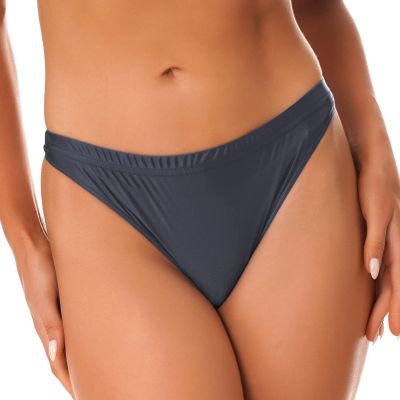 Alvivi Women's Stretch Nylon Underwear Solid Color Rave Bottoms Thongs Underpants Grey Large