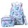 ZHIERNA School Backpack 3PCs Set With Lunch Bag, Tie Dye Bookbags with Pen Case For Teen Girls Kindergarten Elementary(Green) view 1